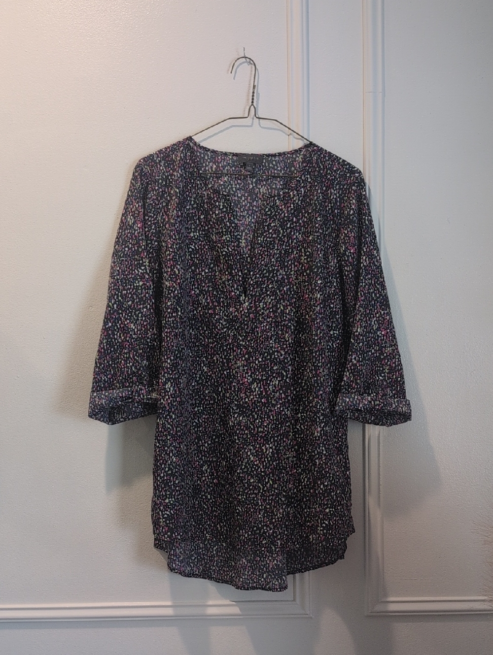 The Limited Black Multi-Color Speckled V-Neck Tunic